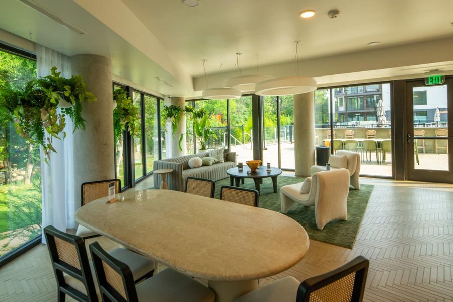 Lounge with views of courtyard