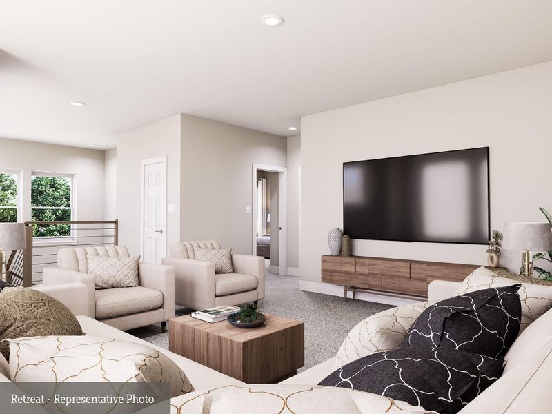 Furnished interior in a model home at Easthaven at Bridgeland Central - Horizon Collection in Cypress (Image 7). Furnished interior in a model home at Easthaven at Bridgeland Central - Horizon Collection in Cypress (Image 7).