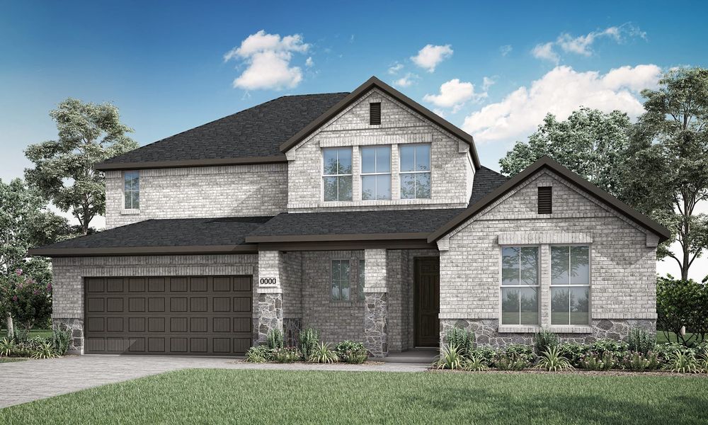 Representative exterior photo of a completed home built from the Ethan by Tri Pointe Homes in Painted Tree, McKinney, TX (Image 18).