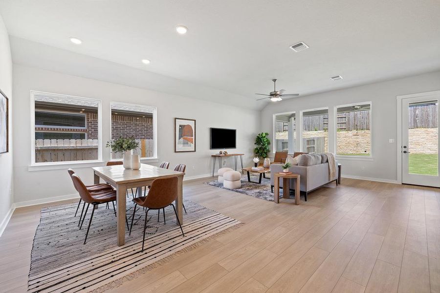 Furnished interior view inside a new home in Park Collection at Lariat, Liberty Hill (Image 15). Furnished interior view inside a new home in Park Collection at Lariat, Liberty Hill (Image 15).