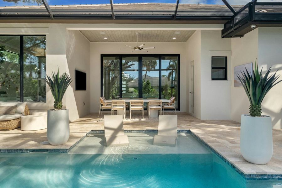 2D floor plan layout for the Indigo by GHO Homes in Seaglass, Vero Beach, FL (Image 122).