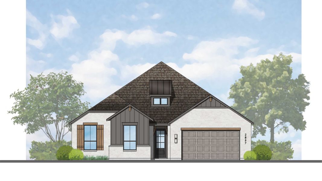 Representative rendering of the exterior for the Chesterfield Plan by Highland Homes (Image 4). Representative rendering of the exterior for the Chesterfield Plan by Highland Homes (Image 4).