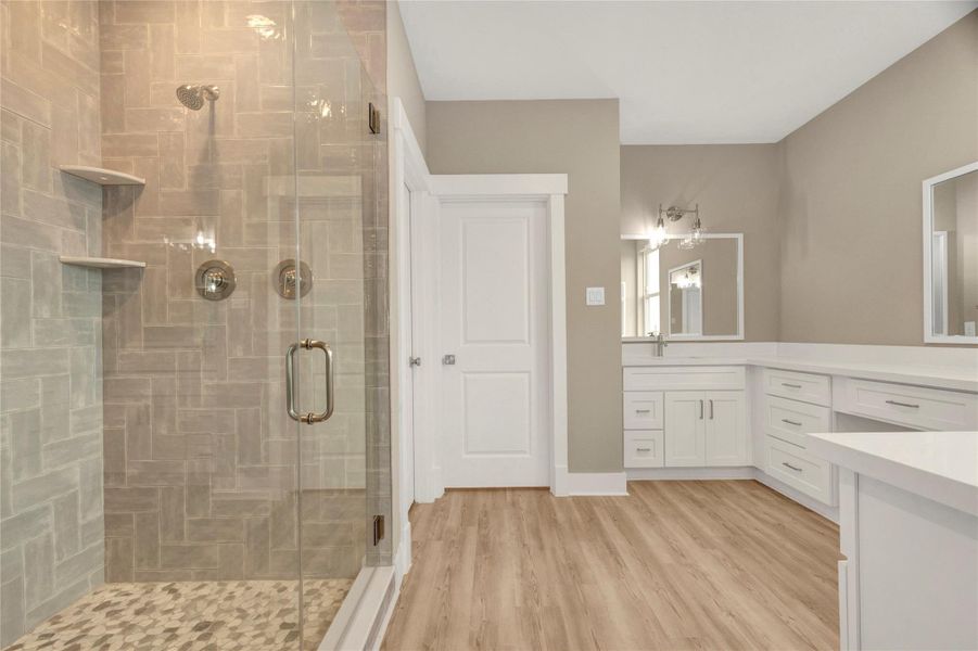 Primary bathroom with extra large shower