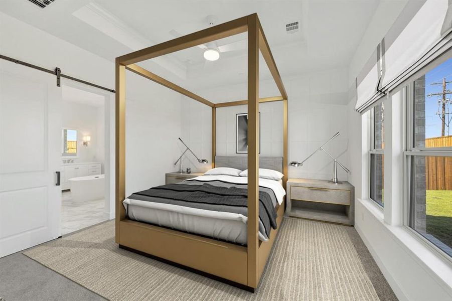 Furnished interior view inside a new home in Kreymer at the Park, Wylie (Image 14).