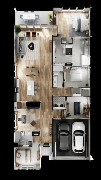 2D floor plan layout for the Falcon by Tri Pointe Homes in Tompkins Reserve, Katy, TX (Image 5).