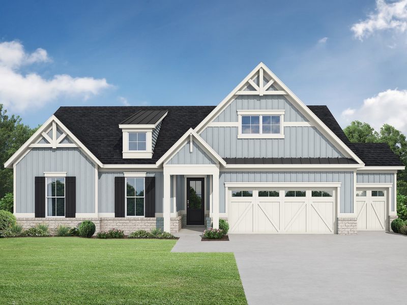 Representative exterior photo of a completed home built from the The Briar by My Home Communities in Club Cottages at Harbor Club, Greensboro, GA (Image 8). Representative exterior photo of a completed home built from the The Briar by My Home Communities in Club Cottages at Harbor Club, Greensboro, GA (Image 8).