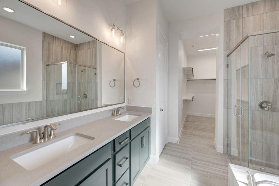 Furnished interior view inside a new home in Prairieland Village - Grove Collection, Cypress (Image 9).