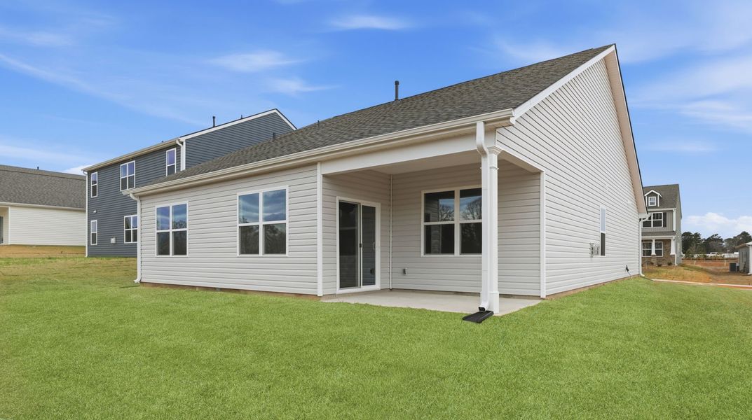 Exterior details and patio area of a home in Waverly Station, Greenwood (Image 3).