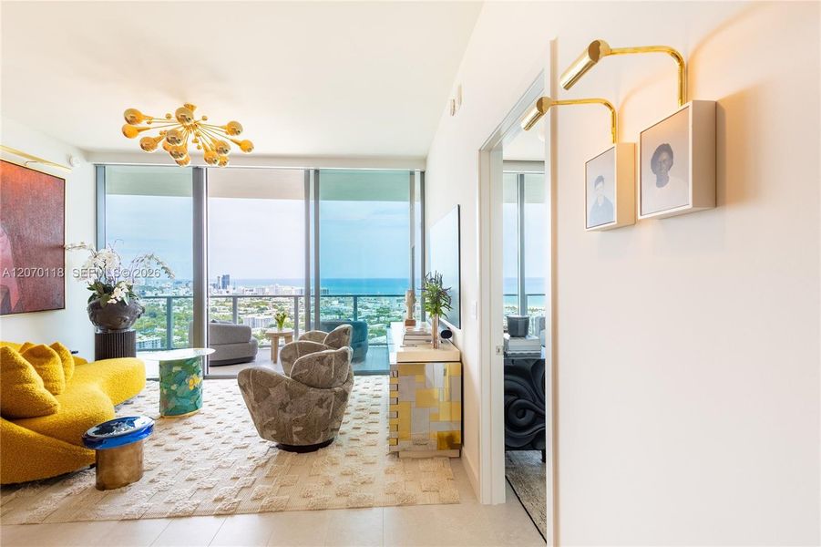 Furnished interior view inside a new home in , Miami Beach (Image 6). Furnished interior view inside a new home in , Miami Beach (Image 6).
