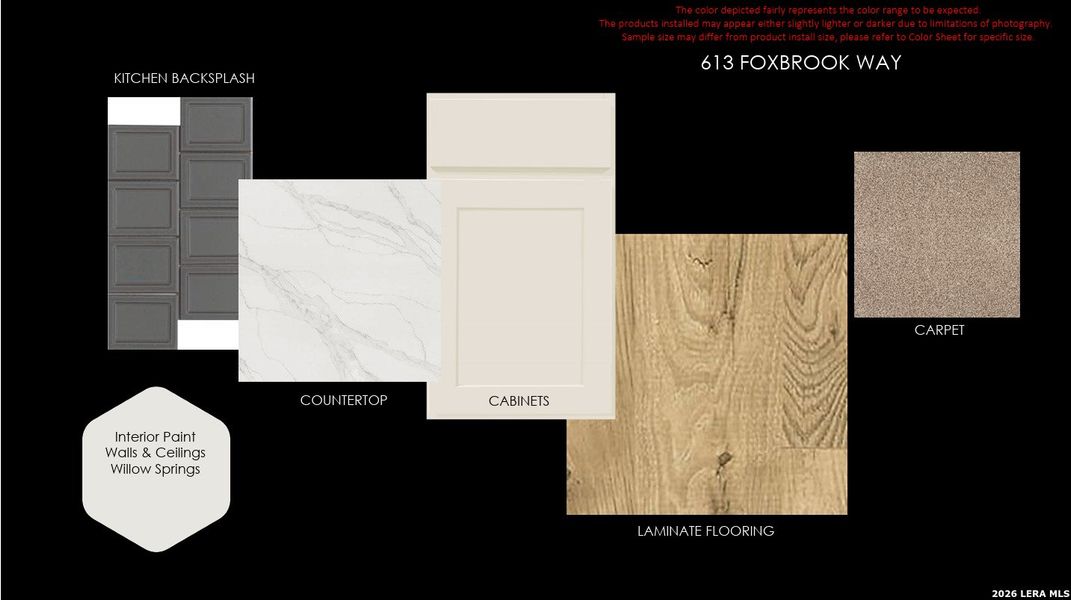 Sample of building materials used in homes in Foxbrook, Cibolo (Image 13).