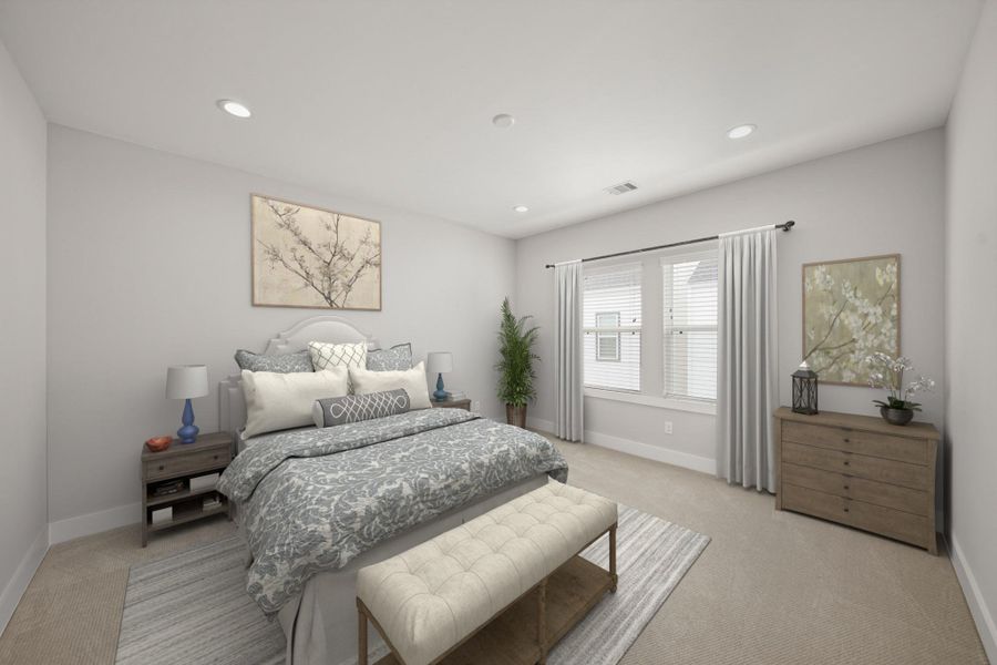 The second bedroom offers an inviting retreat, complete with soft carpeting, recessed lighting and windows with window blinds. It’s perfect for a guest room, home office, or personal hideaway. This room has been virtually staged. The second bedroom offers an inviting retreat, complete with soft carpeting, recessed lighting and windows with window blinds. It’s perfect for a guest room, home office, or personal hideaway. This room has been virtually staged.