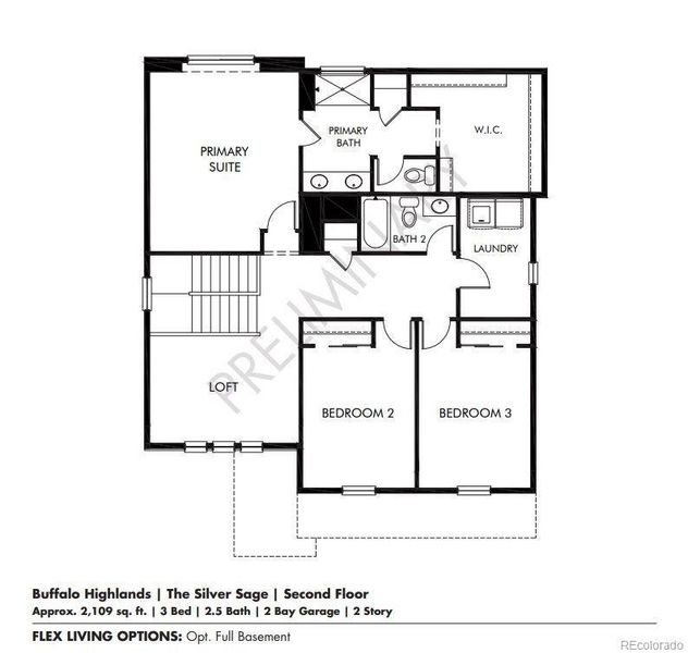 2D floor plan layout of this home in Buffalo Highlands: The Flora Collection, Commerce City, CO (Image 3). 2D floor plan layout of this home in Buffalo Highlands: The Flora Collection, Commerce City, CO (Image 3).