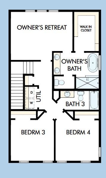 2D floor plan layout for the The Briggs II by David Weekley Homes in Celesta, Decatur, GA (Image 5).