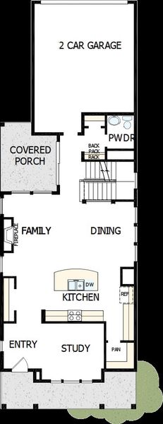 2D floor plan layout of this home in Revel Crossing at Wolf Ranch – The Outlook Collection, Colorado Springs, CO (Image 4).