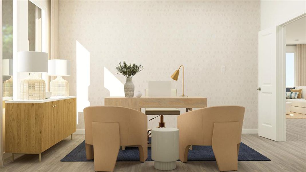 Dining room featuring light wood-type flooring