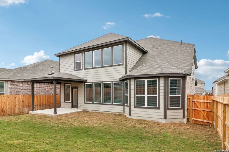 Exterior details and patio area of a home in Sagebrooke - Classic Series, San Antonio (Image 23).