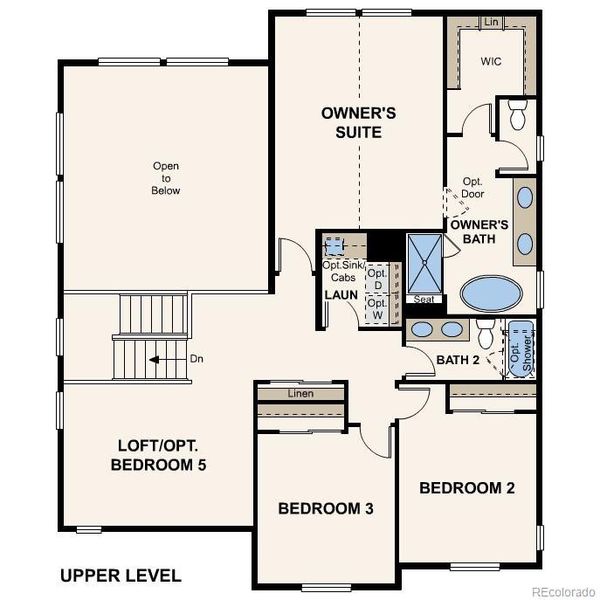 2D floor plan layout of this home in Legacy at Kime Ranch, Parker, CO (Image 6).