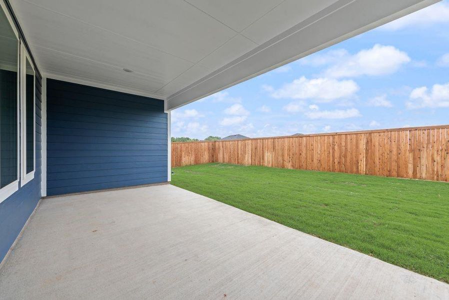 Exterior details and patio area of a home in Creekside of Crowley, Crowley (Image 4).