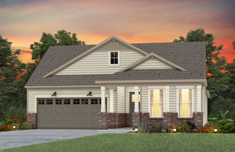 Front exterior of a new home in Carolina Riverside, Belmont, NC, highlighting curb appeal (Image 26).