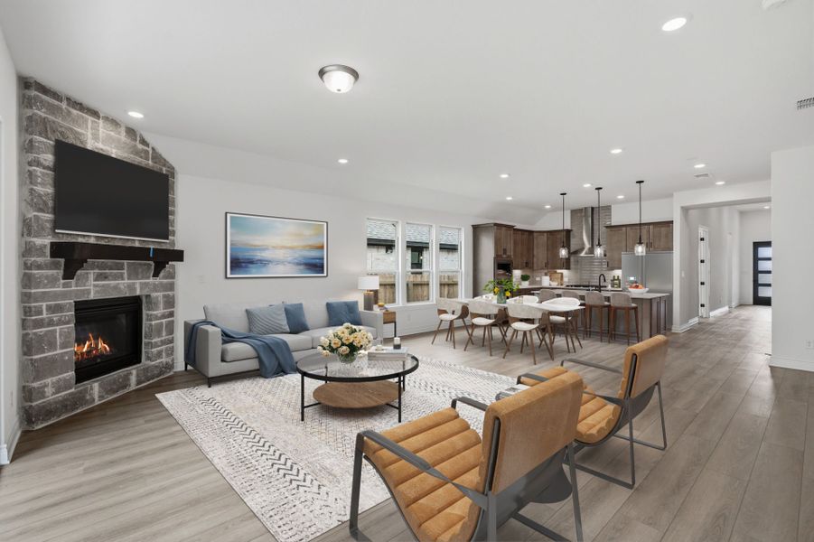 Representative furnished interior of a home built from the Elmaton by Pulte Homes in Corley Farms, Boerne (Image 6).