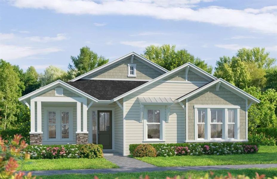 Front exterior of a new home in Oakmont, Gainesville, FL, highlighting curb appeal (Image 1). Front exterior of a new home in Oakmont, Gainesville, FL, highlighting curb appeal (Image 1).