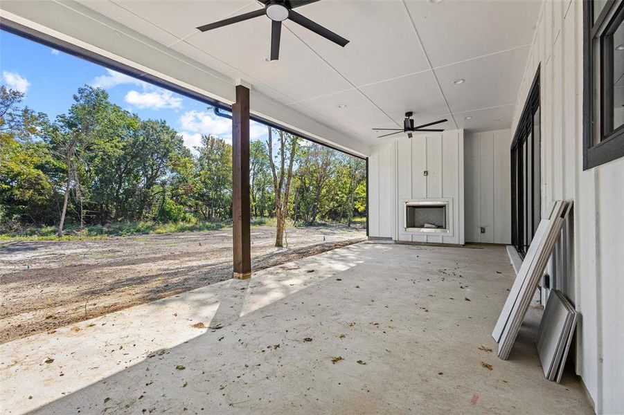 View of patio featuring a ceiling fan View of patio featuring a ceiling fan