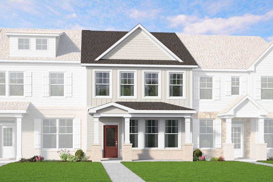 Representative exterior photo of a completed home built from the Kennington by McKinley Homes in Kinsley, Wake Forest, NC (Image 6). Representative exterior photo of a completed home built from the Kennington by McKinley Homes in Kinsley, Wake Forest, NC (Image 6).