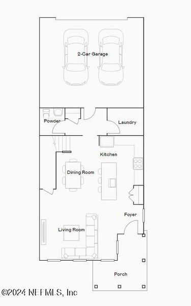 2D floor plan layout of this home in Cove at Southwood, Jacksonville, FL (Image 3).