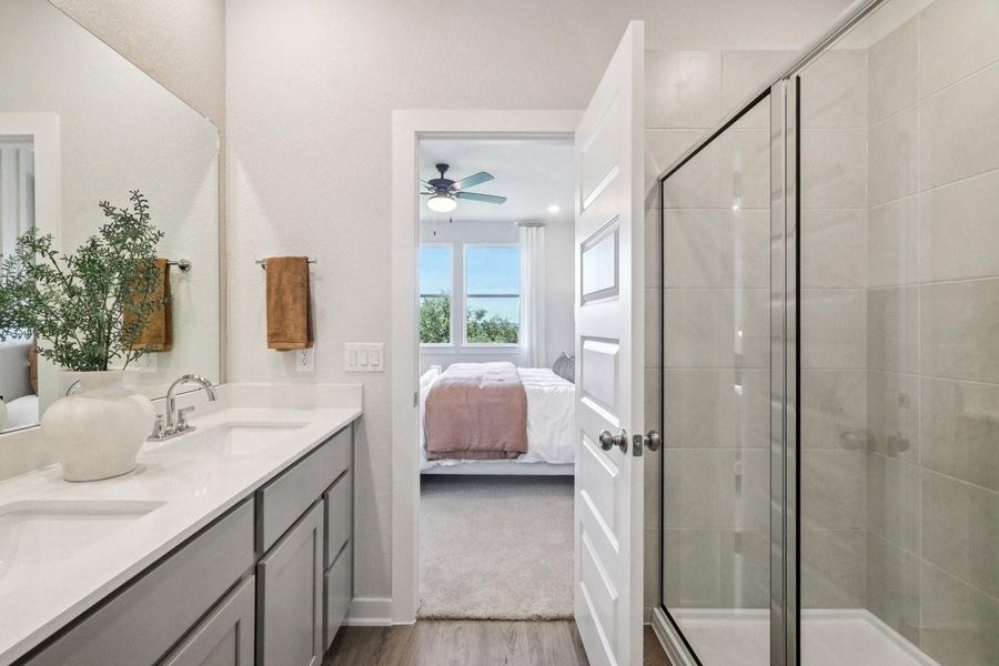 Furnished interior view inside a new home in Heights at San Gabriel, Georgetown (Image 12). Furnished interior view inside a new home in Heights at San Gabriel, Georgetown (Image 12).