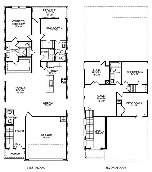 2D floor plan layout of this home in Sunterra: Avante Collection, Katy, TX (Image 4).