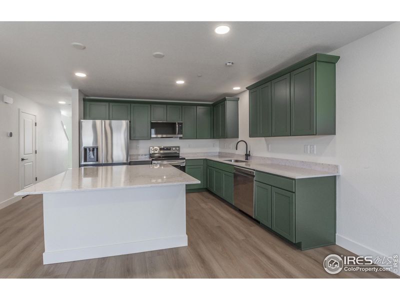 Modern kitchen with large kitchen island