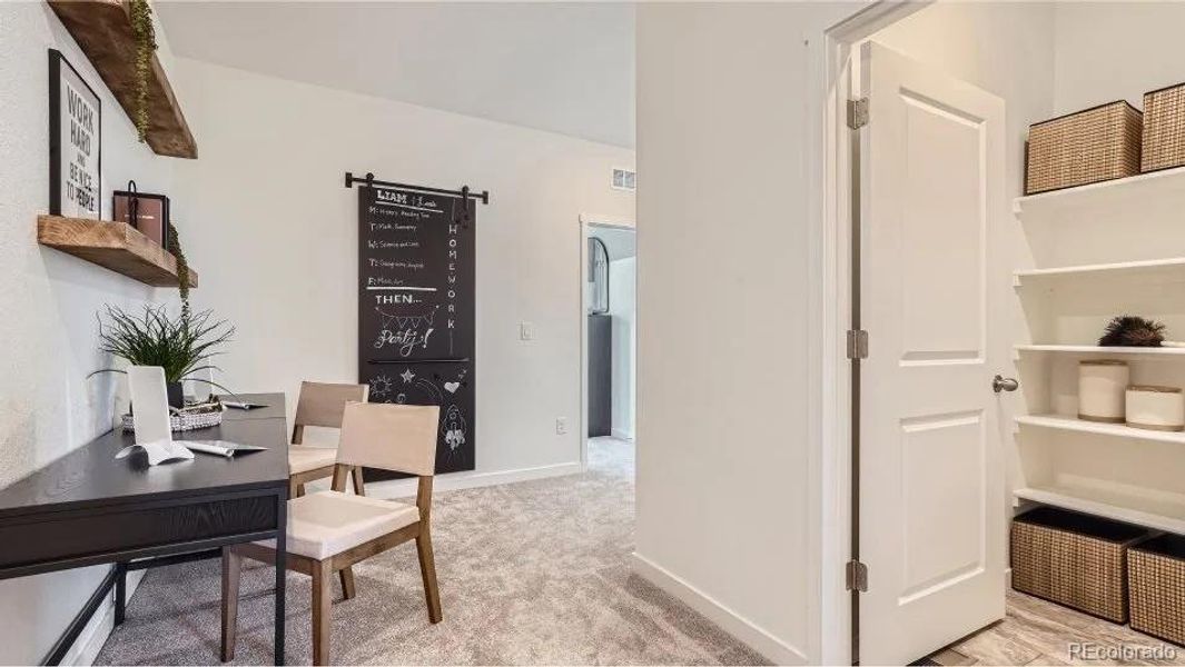 Furnished interior view inside a new home in Vermilion Creek: The Parkside Collection, Centennial (Image 9). Furnished interior view inside a new home in Vermilion Creek: The Parkside Collection, Centennial (Image 9).