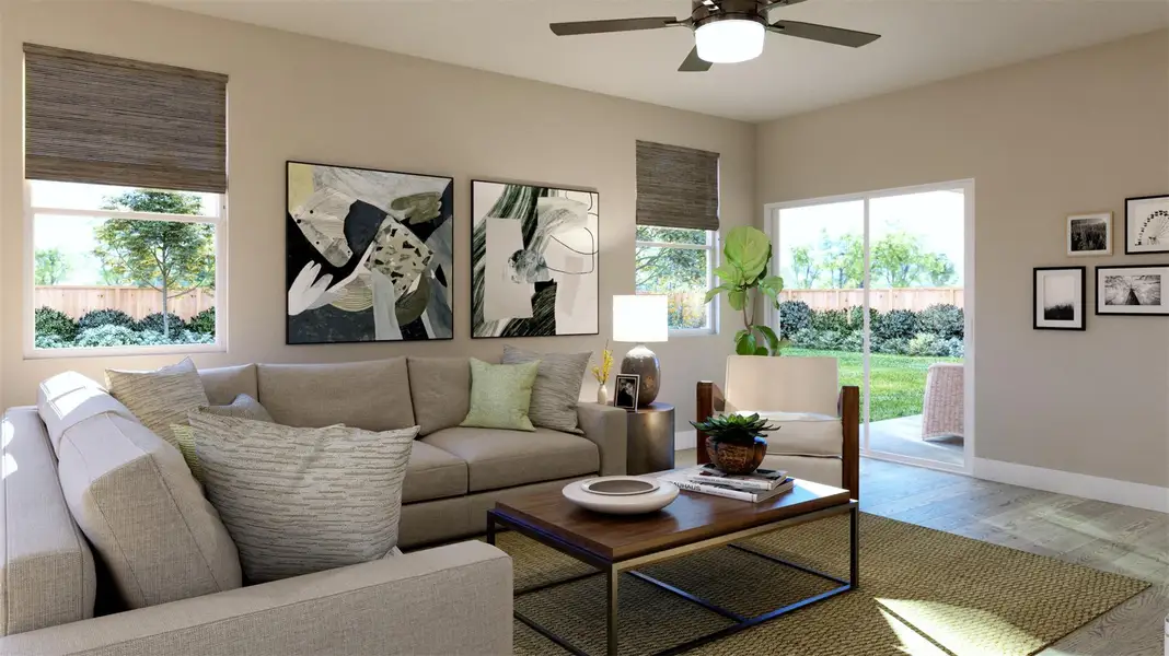 Furnished interior view inside a new home in Lariat, Liberty Hill (Image 4). Furnished interior view inside a new home in Lariat, Liberty Hill (Image 4).