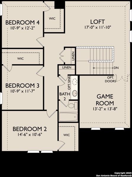 2D floor plan layout of this home in Arcadia Ridge, San Antonio, TX (Image 5).