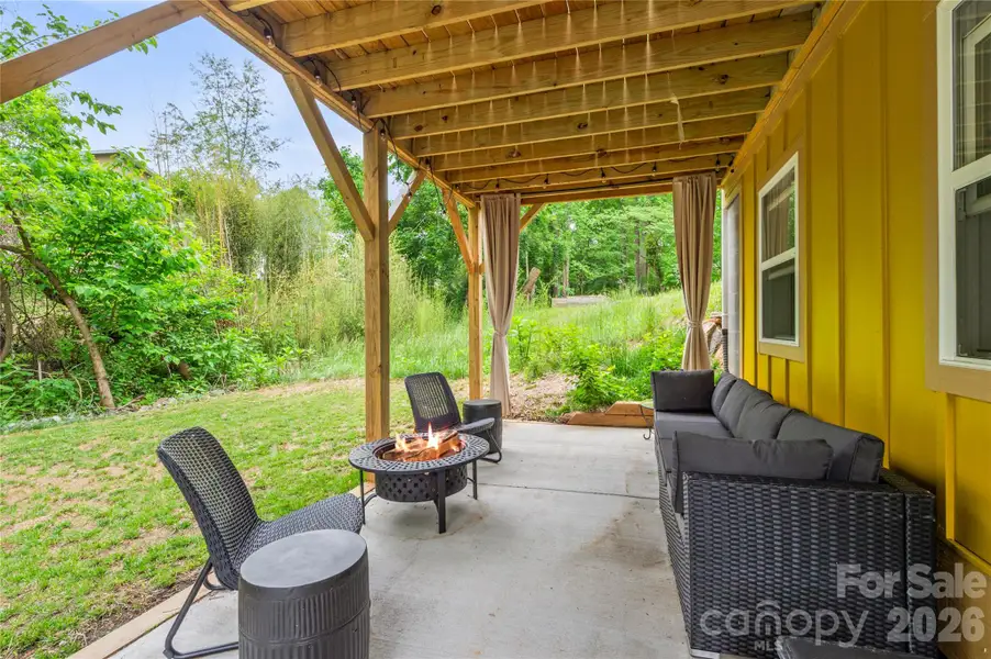Exterior details and patio area of a home in , Asheville (Image 2). Exterior details and patio area of a home in , Asheville (Image 2).