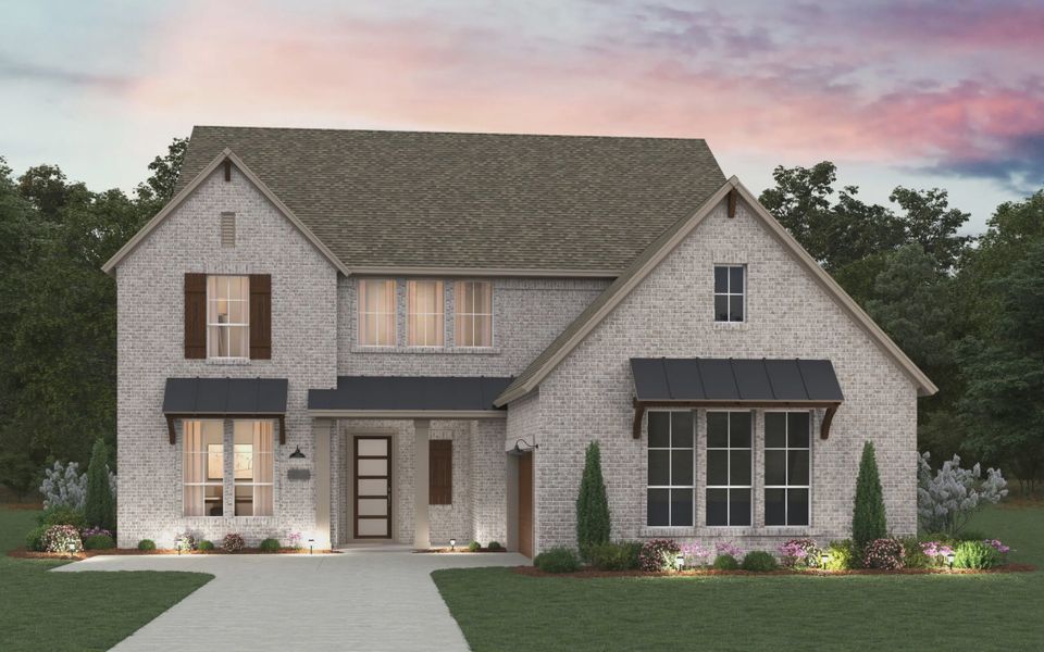 Representative exterior photo of a completed home built from the Danville by Chesmar Homes in Canyon Falls, Argyle, TX (Image 20).