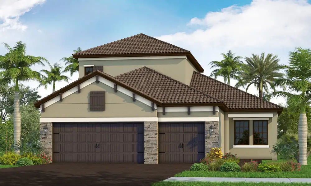 Representative exterior photo of a completed home built from the Lighthouse by Neal Communities in Boca Royale Golf & Country Club at Wellen Park, Englewood, FL (Image 2).