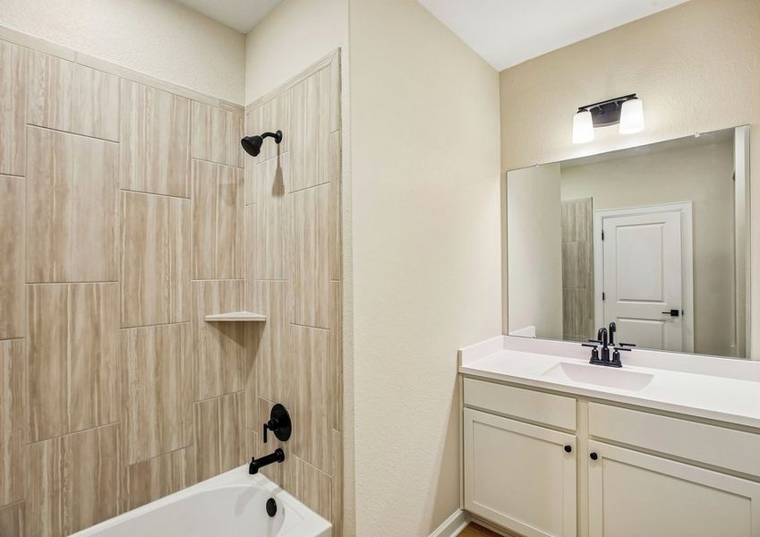 Secondary bathroom with large vanity Secondary bathroom with large vanity