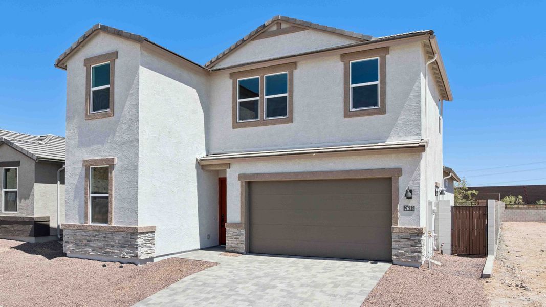 Front exterior of a new home in Upper Canyon, Phoenix, AZ, highlighting curb appeal (Image 22).