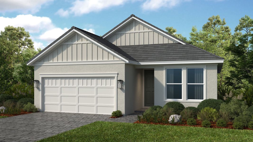 Representative exterior photo of a completed home built from the Fontanna by Taylor Morrison in Esplanade at Kingston, Estero, FL (Image 3). Representative exterior photo of a completed home built from the Fontanna by Taylor Morrison in Esplanade at Kingston, Estero, FL (Image 3).