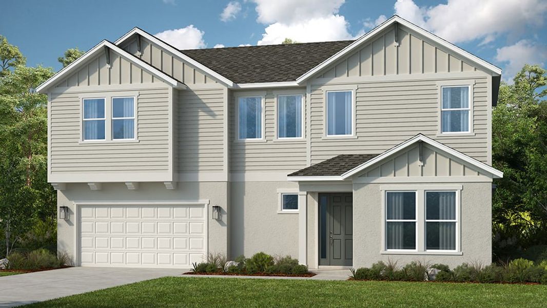 Representative exterior photo of a completed home built from the Vilano by Taylor Morrison in Sunbridge, Orlando, FL (Image 1). Representative exterior photo of a completed home built from the Vilano by Taylor Morrison in Sunbridge, Orlando, FL (Image 1).
