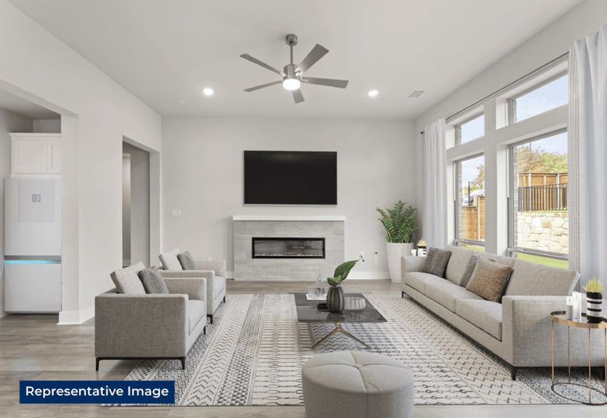 Representative furnished interior of a home built from the Woodford 2F-WP by First Texas Homes in La Frontera, Fort Worth (Image 6). Representative furnished interior of a home built from the Woodford 2F-WP by First Texas Homes in La Frontera, Fort Worth (Image 6).