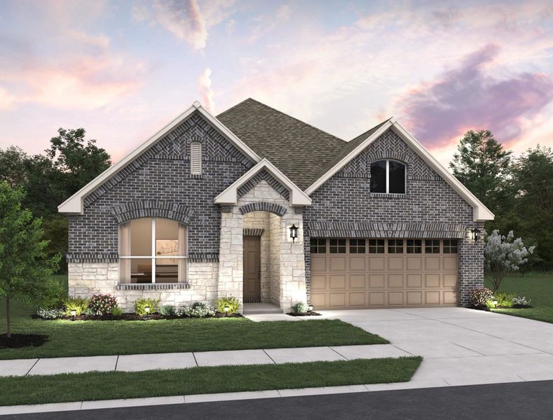 Representative exterior photo of a completed home built from the Del Rio by Ashton Woods in The Heights at Saddlebrook Ranch 60's, Schertz, TX (Image 19). Representative exterior photo of a completed home built from the Del Rio by Ashton Woods in The Heights at Saddlebrook Ranch 60's, Schertz, TX (Image 19).