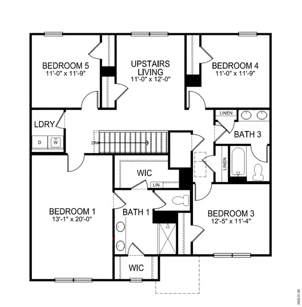 2D floor plan layout of this home in Waverly Station, Greenwood, SC (Image 4).