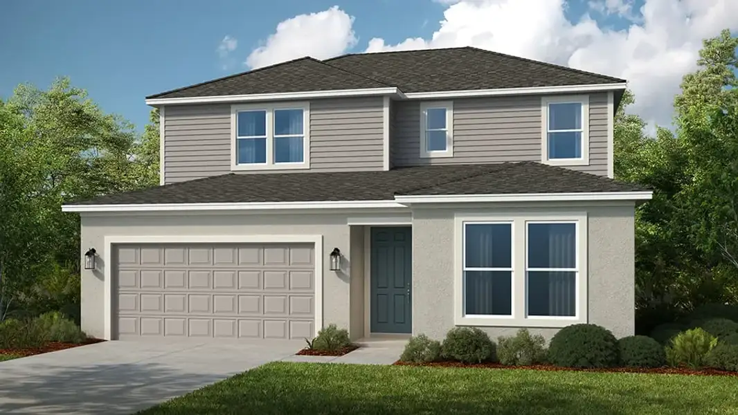 Representative exterior photo of a completed home built from the Montauk by Taylor Morrison in Azure at Solaeris, Port St. Lucie, FL (Image 24).