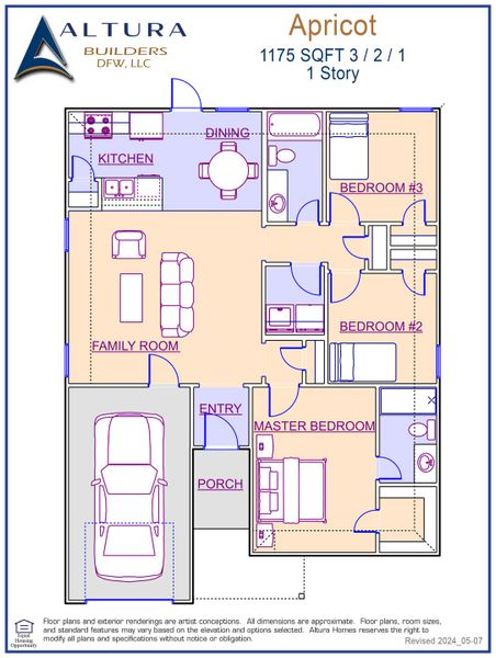 2D floor plan layout for the Apricot by Altura Homes in Stonecreek, Sulphur Springs, TX (Image 3). 2D floor plan layout for the Apricot by Altura Homes in Stonecreek, Sulphur Springs, TX (Image 3).