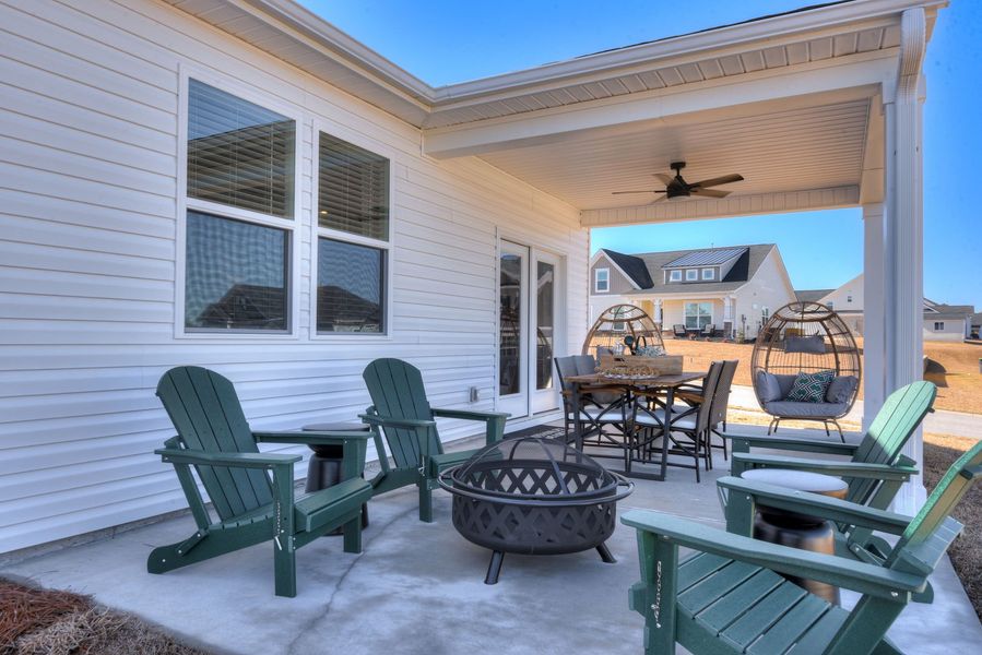 Exterior details and patio area of a home in The Beacon at Old Peachtree Single Family Homes, Lawrenceville (Image 83).