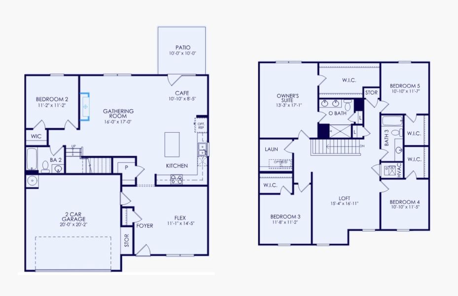 2D floor plan layout of this home in Grand Arbor, Blythewood, SC (Image 5).