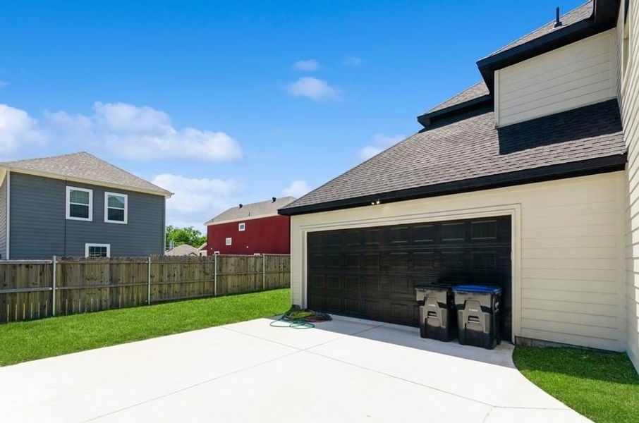 Garage with a yard