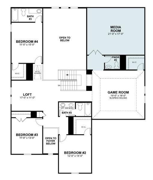 2D floor plan layout of this home in Barksdale, Leander, TX (Image 4). 2D floor plan layout of this home in Barksdale, Leander, TX (Image 4).